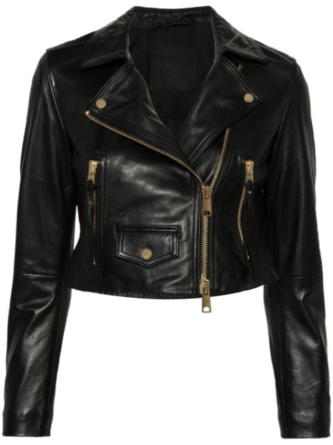 AllSaints Elora cropped leather jacket